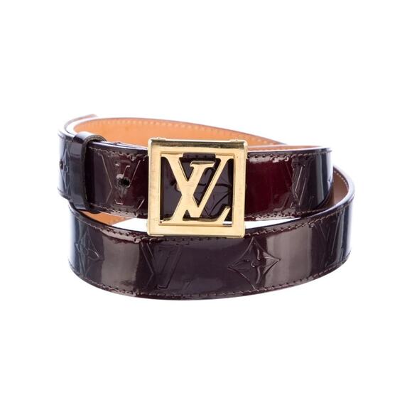 Louis Vuitton 2010 Monogram Vernis Amarante Belt LV Buckle 85/34 - Picture 1 of 12